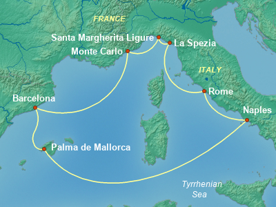 Mediterranean Cruise Itinerary Map