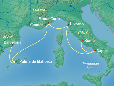 Mediterranean Cruise Itinerary Map