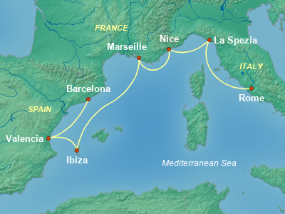 Mediterranean Cruise Itinerary Map