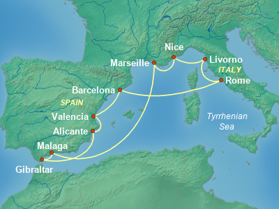 Mediterranean Cruise Itinerary Map