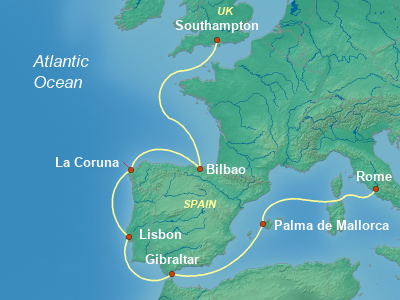 Mediterranean Cruise Itinerary Map