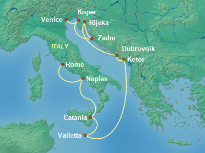 Mediterranean Cruise Itinerary Map