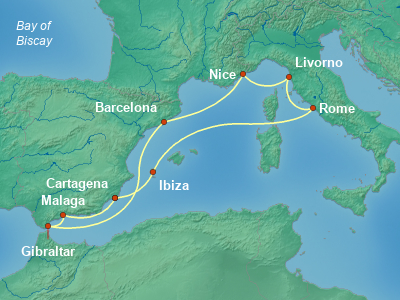 Mediterranean Cruise Itinerary Map