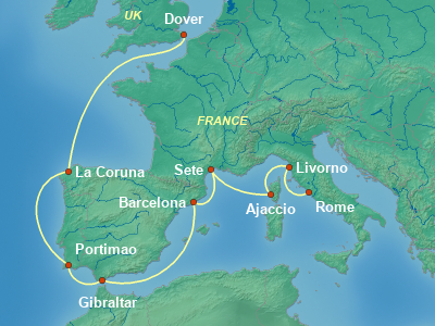 Mediterranean Cruise Itinerary Map
