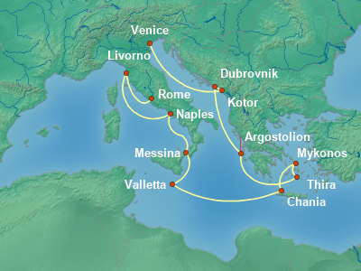 Mediterranean Cruise Itinerary Map
