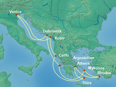Mediterranean Cruise Itinerary Map