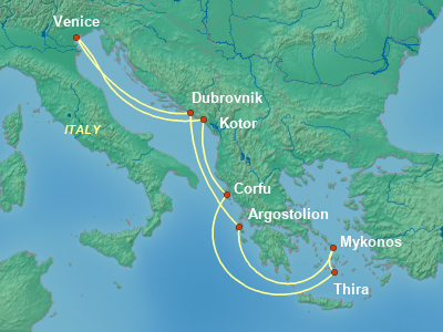 Mediterranean Cruise Itinerary Map