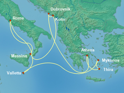 Mediterranean Cruise Itinerary Map