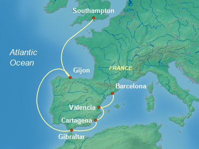 Mediterranean Cruise Itinerary Map