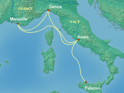 Mediterranean Cruise Itinerary Map