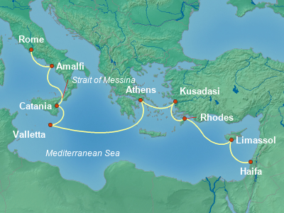 Mediterranean Cruise Itinerary Map