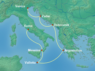 Mediterranean Cruise Itinerary Map