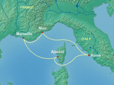 Mediterranean Cruise Itinerary Map