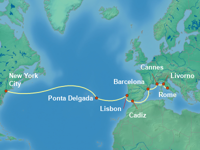 Mediterranean Cruise Itinerary Map