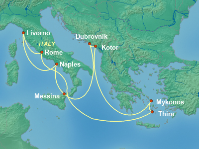 Mediterranean Cruise Itinerary Map