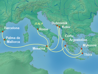 Mediterranean Cruise Itinerary Map