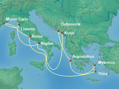 Mediterranean Cruise Itinerary Map