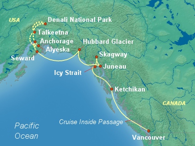 Alaska Cruise Itinerary Map