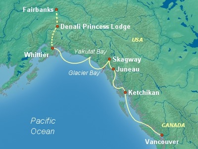 Alaska Cruise Itinerary Map
