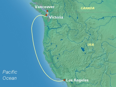 United States, Canada Cruise Itinerary Map