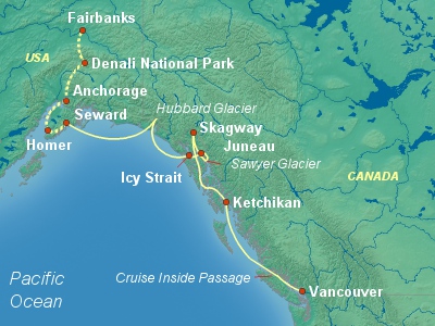Alaska Cruise Itinerary Map