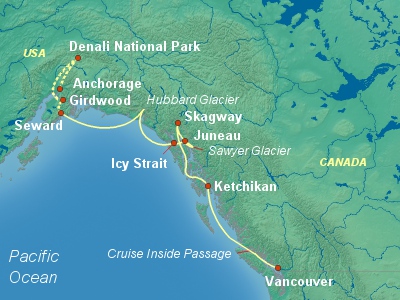Alaska Cruise Itinerary Map
