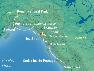 Alaska Cruise Itinerary Map