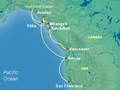 Alaska Cruise Itinerary Map