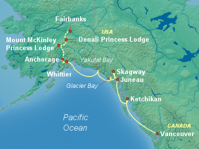 Alaska Cruise Itinerary Map