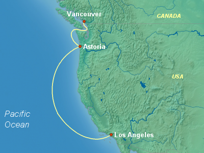 United States, Canada Cruise Itinerary Map