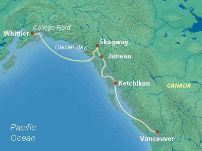 Alaska Cruise Itinerary Map