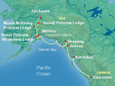 Alaska Cruise Itinerary Map