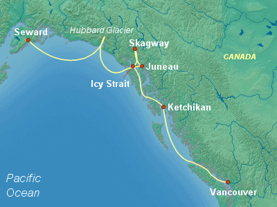 Alaska Cruise Itinerary Map