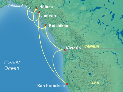 Alaska Cruise Itinerary Map