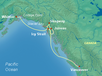 Alaska Cruise Itinerary Map