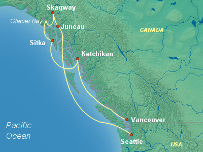 Alaska Cruise Itinerary Map