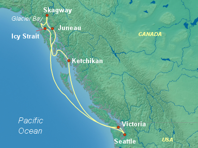 Alaska Cruise Itinerary Map