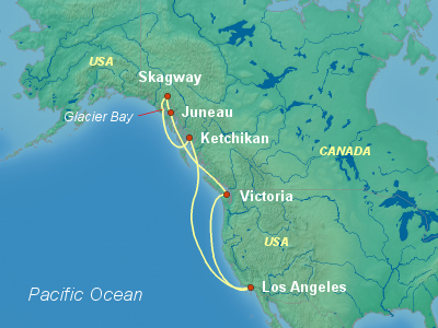 United States, Canada Cruise Itinerary Map
