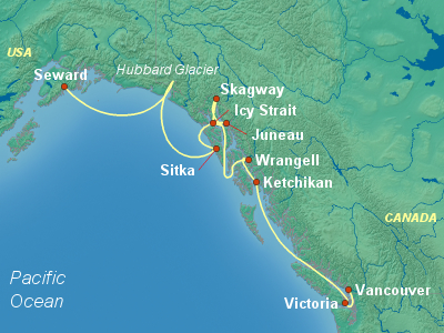 Alaska Cruise Itinerary Map