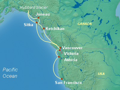 Alaska Cruise Itinerary Map