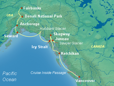 Alaska Cruise Itinerary Map