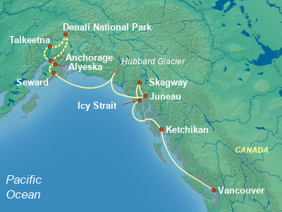 Alaska Cruise Itinerary Map