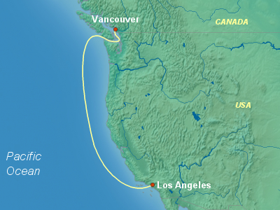 United States, Canada Cruise Itinerary Map