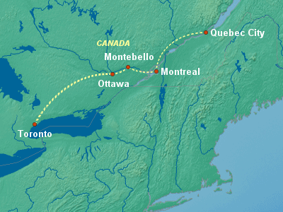 United States, Canada Eastern Cruise Itinerary Map