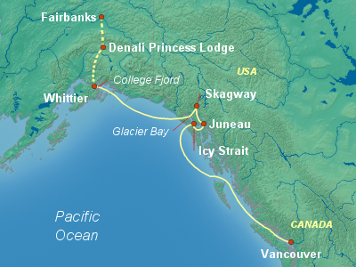 Alaska Cruise Itinerary Map