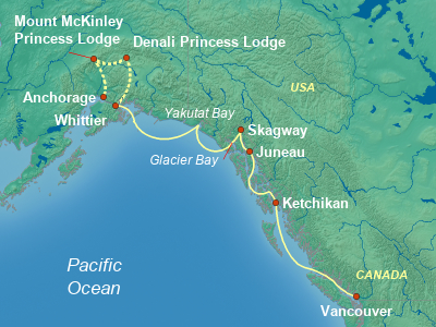 Alaska Cruise Itinerary Map