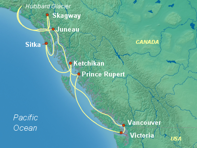 Alaska Cruise Itinerary Map