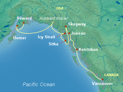 Alaska Cruise Itinerary Map