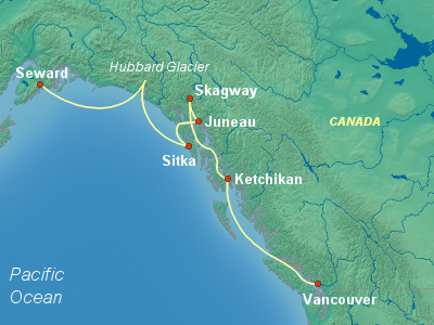 Alaska Cruise Itinerary Map