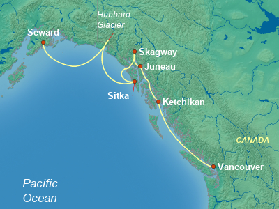 Alaska Cruise Itinerary Map